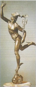 Bronzefigur des Hermes als Götterbote